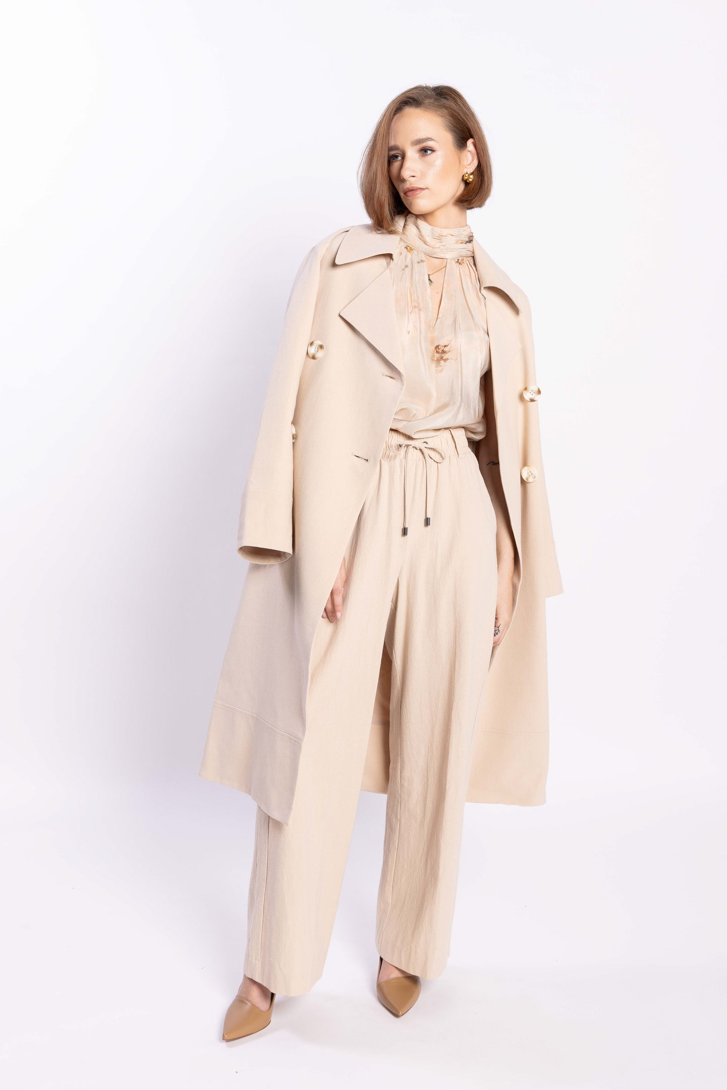 5049L - Ridge Trench Coat - Taupe