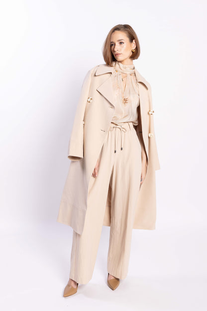 5049L - Ridge Trench Coat - Taupe