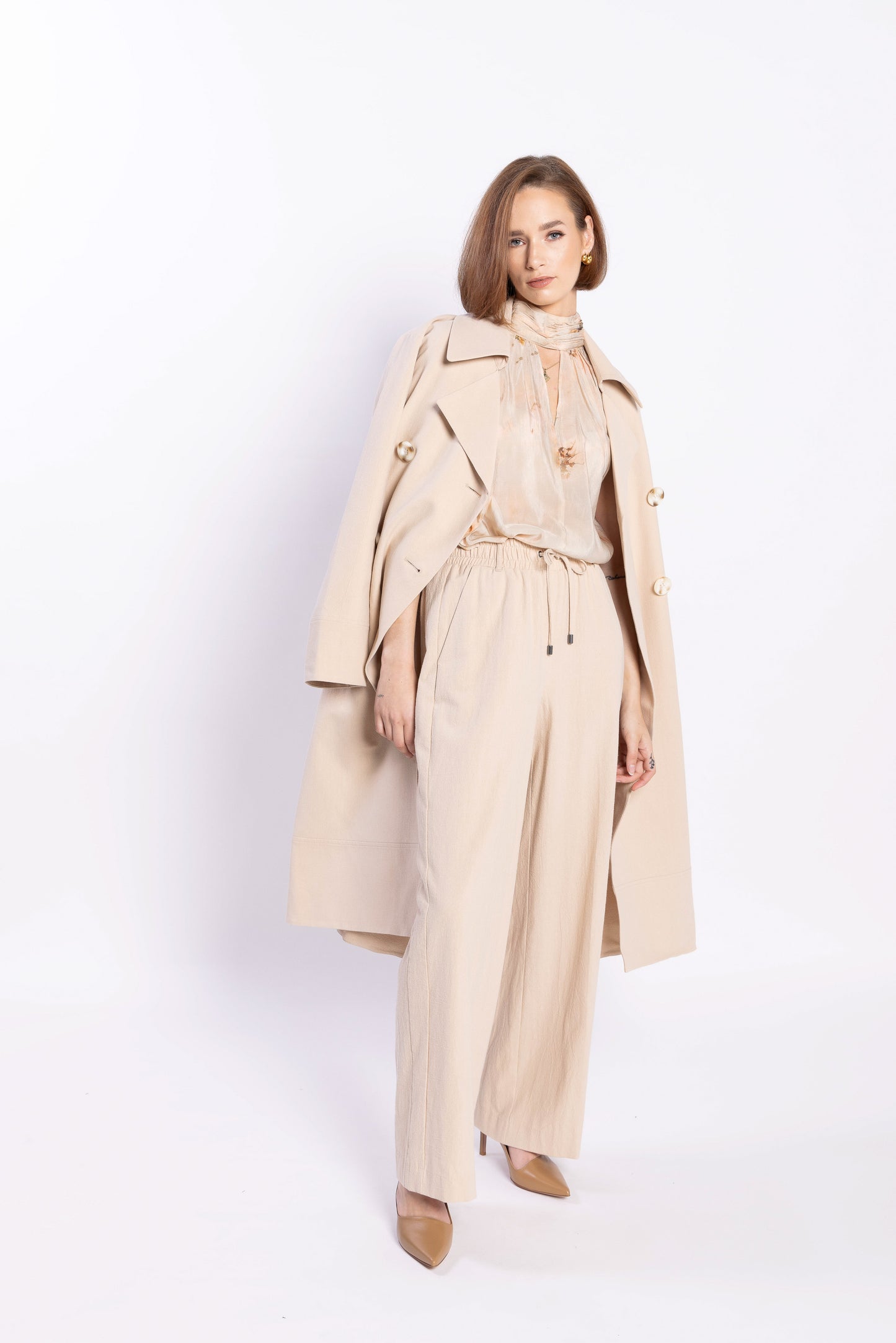 5049L - Ridge Trench Coat - Taupe