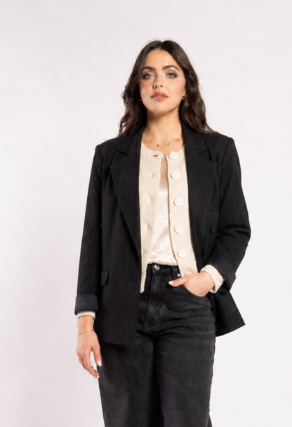 5079 - Espresso Blazer - Noir Stripe