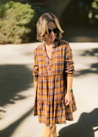 2168 - Fraser Dress - Autumn Check