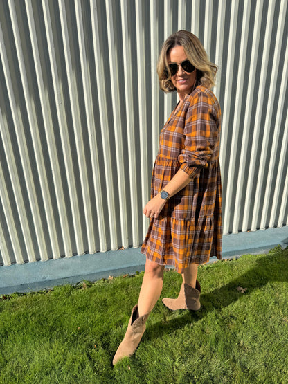 2168 - Fraser Dress - Autumn Check