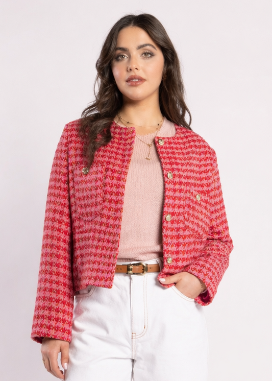 5075 - Seine Blazer - Pink Herringbone