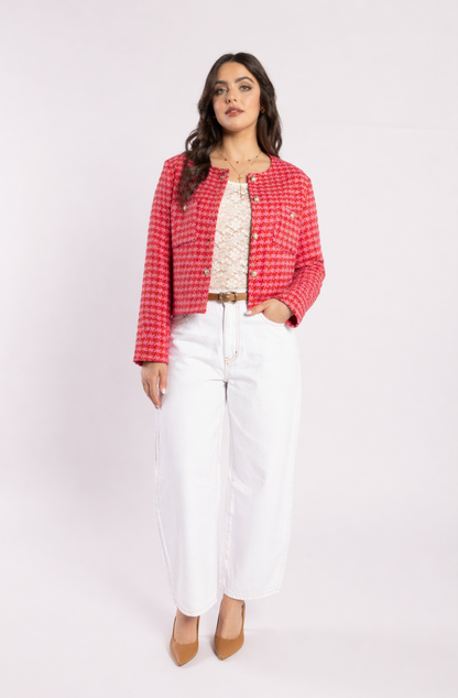 5075 - Seine Blazer - Pink Herringbone