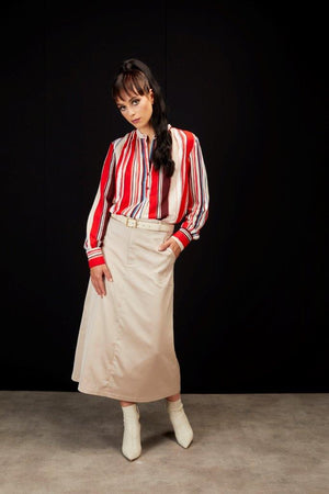 1157 - Artisan Shirt - Ruby Stripe