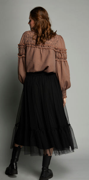 1163 - Time Blouse - Walnut/Black
