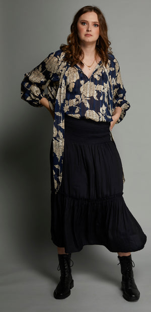 1211 - Makers Blouse - Midnight Floral