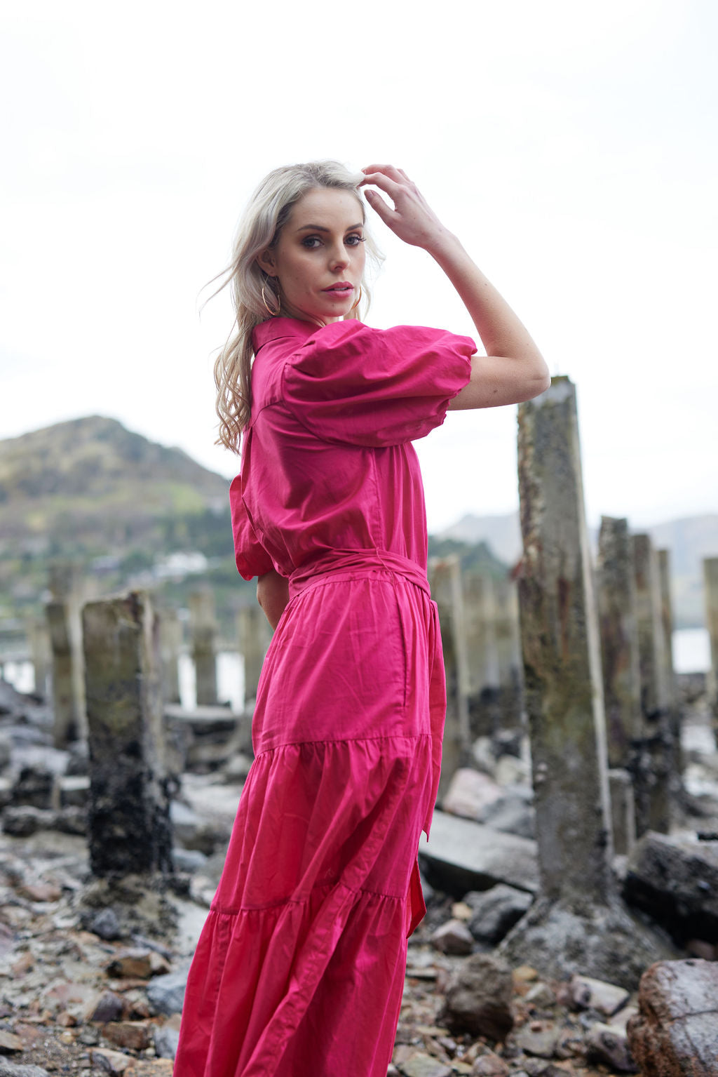 2051 - Gracie Dress - Hot Pink