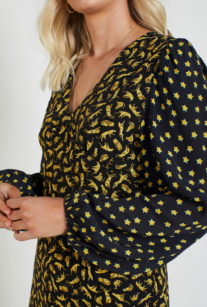 2054 - Nightlife Dress - Jaguar Print