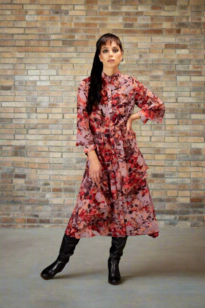 2063 - Journey Dress - Garnet Flower