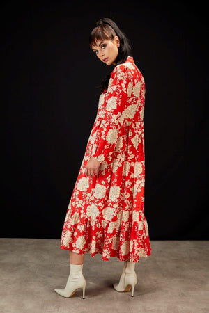2070 - FLORENCE DRESS - RED BLOOM