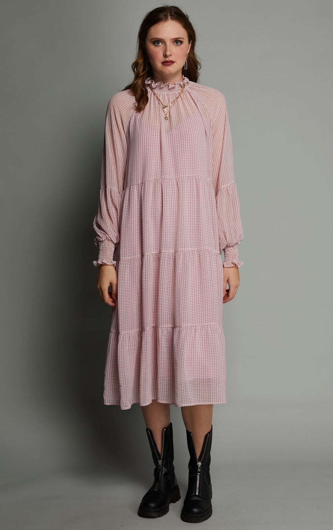2080 -Wendy Dress - Heather Check