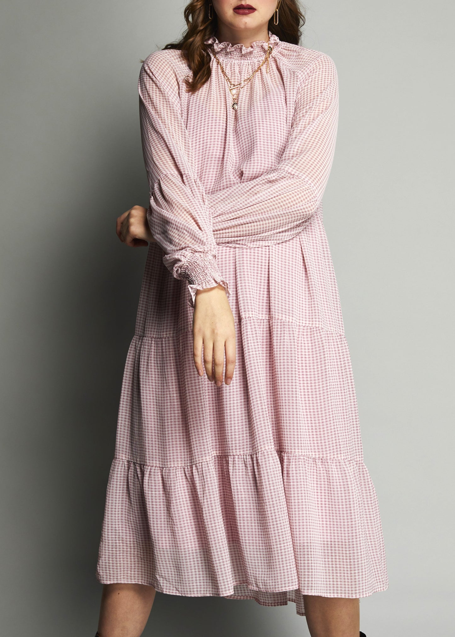 2080 -Wendy Dress - Heather Check