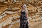 2098 - Lulu Dress - Black/Bronze Spot