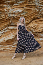 2098 - Lulu Dress - Black/Bronze Spot
