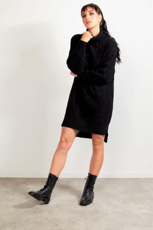 3036 - Elle Knitted Dress - Black