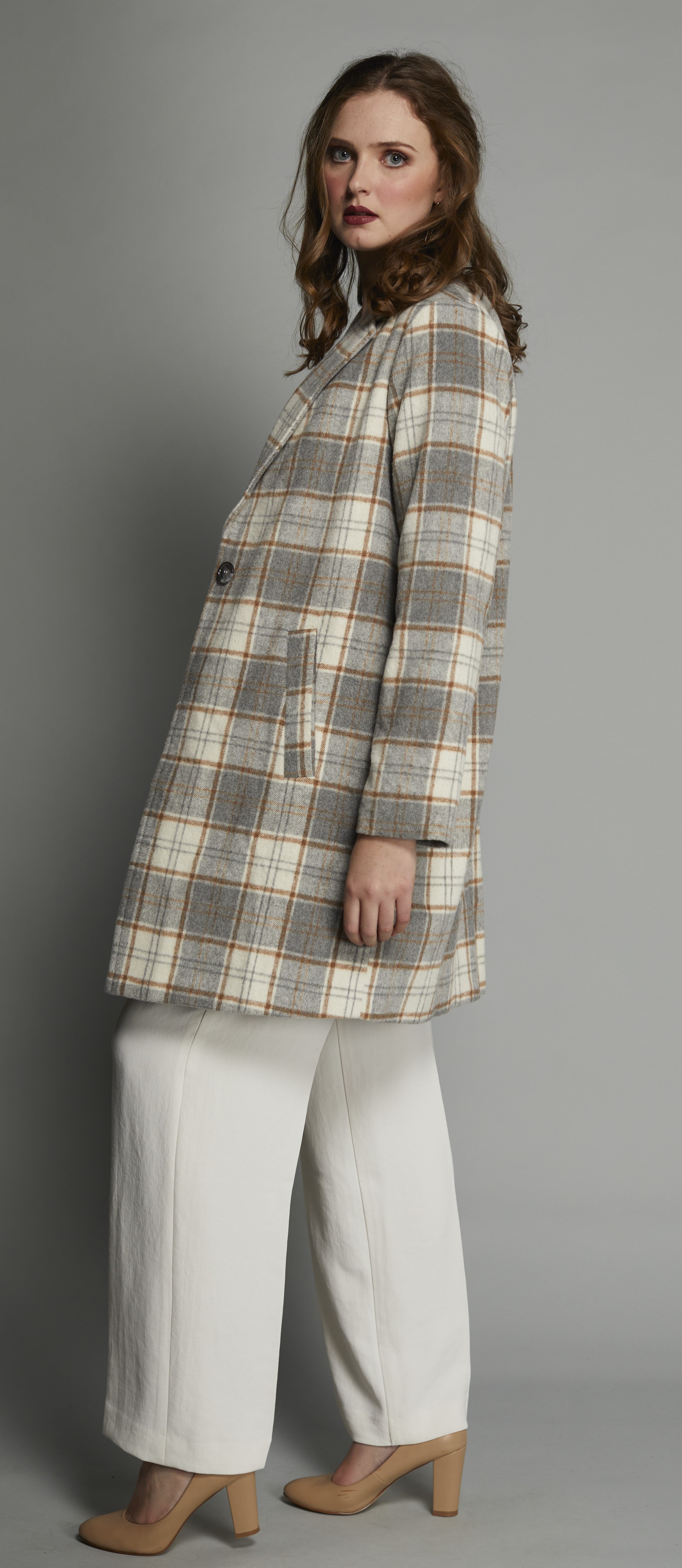 5028 - Glacier Coat - Caramel Check