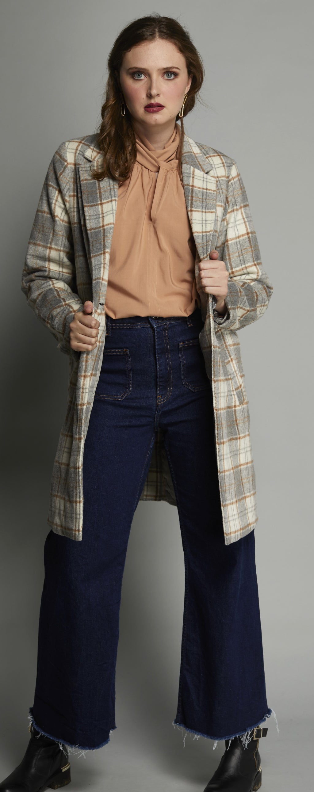 5028 - Glacier Coat - Caramel Check