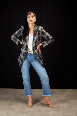 5035 - Ava Blazer - Black Taupe Check