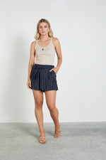 7008 - Rialto Short - Navy/White Stripe